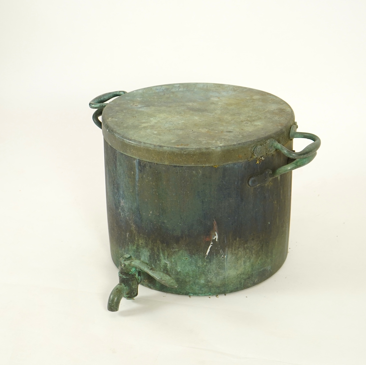 A large copper water boiler